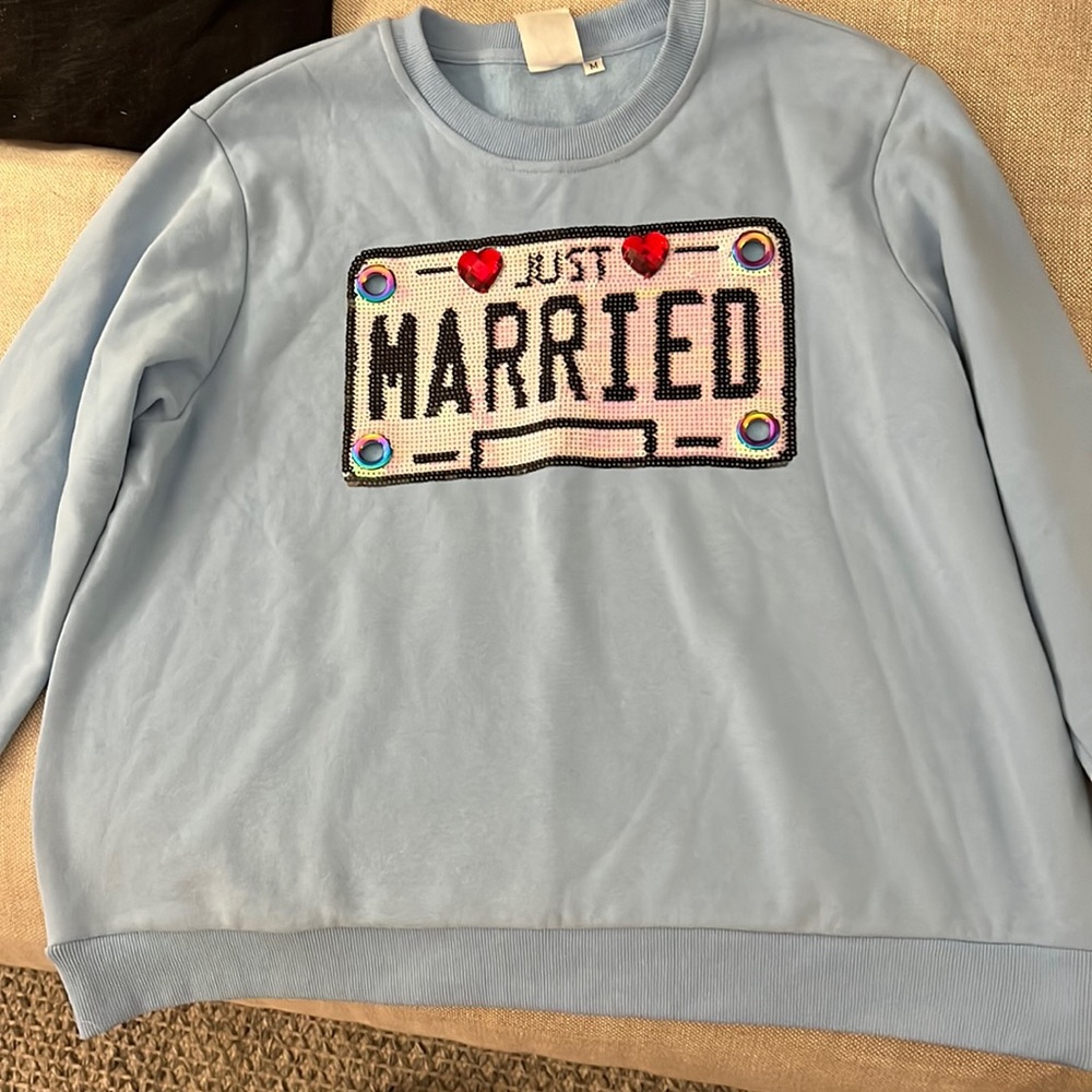Queen of Sparkles Just Married Sweatshirt